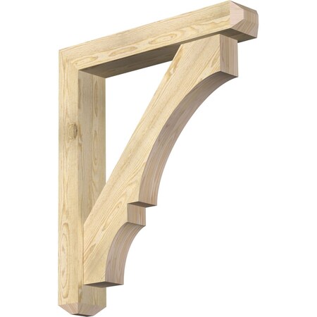 Ekena Millwork Balboa Craftsman Rough Sawn Bracket w/ Offset Brace, Douglas Fir, 6"W x 34"D x 40"H BKT0604X34X40BOA04RDF